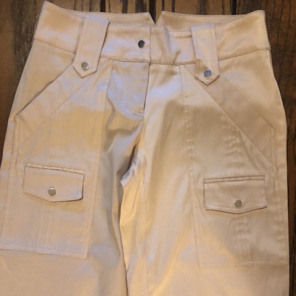 Cache wide leg crop khaki pant vintage Sz 2 - Picture 2 of 7